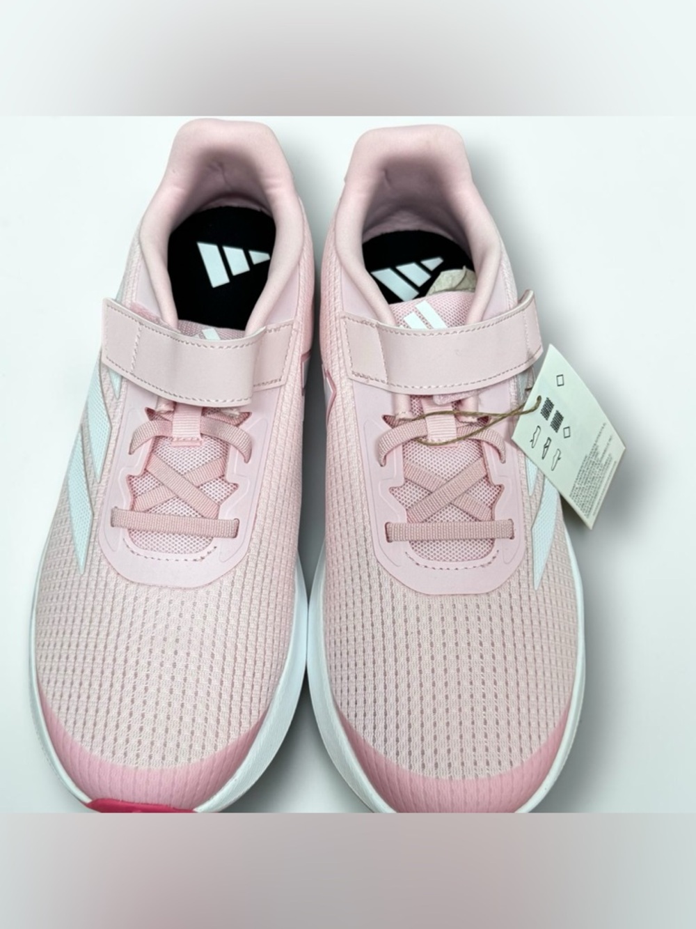 NWT Adidas -size 6 Kids Pink and white Lightweight Hook-and-Loop Sneakers - Picture 4 of 5